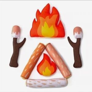 Plush Campfire Set with Felt Flames and Logs